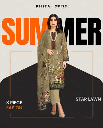 Digital Swiss by Star Lawn PK D#30030 Suit
