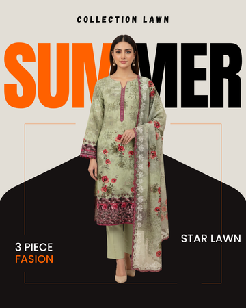 Collection Lawn  by Star Lawn PK D#10051 Suit