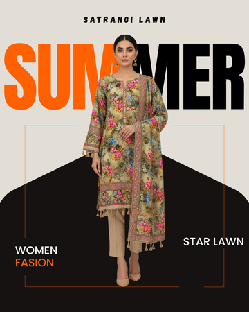 Premium Satrangi Lawn Single D#520