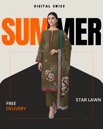 Digital Swiss by Star Lawn PK D#30011 Suit