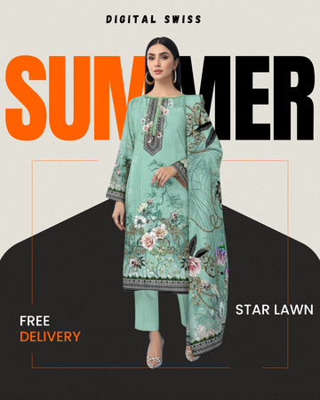 Digital Swiss by Star Lawn PK D#30012 Suit