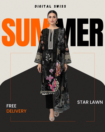 Digital Swiss by Star Lawn PK D#30016 Suit