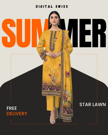 Digital Swiss by Star Lawn PK D#30017 Suit
