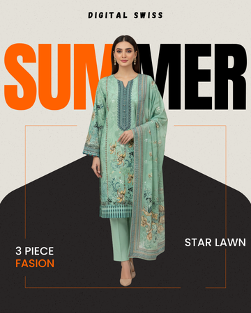 Digital Swiss by Star Lawn PK D#30031 Suit