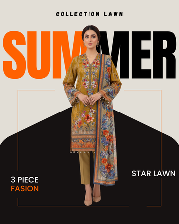 Collection Lawn by Star Lawn PK D#10071 Suit