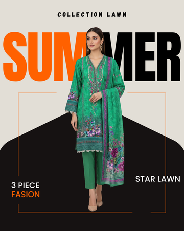 Collection Lawn by Star Lawn PK D#10072 Suit