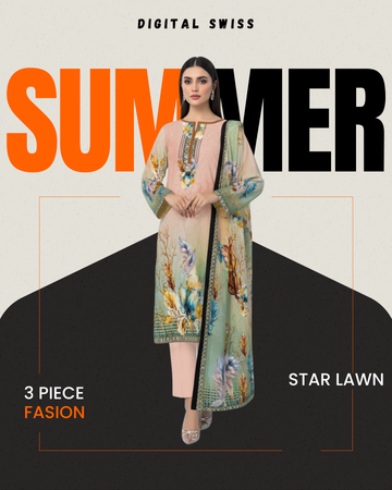 Digital Swiss by Star Lawn PK D#30032 Suit