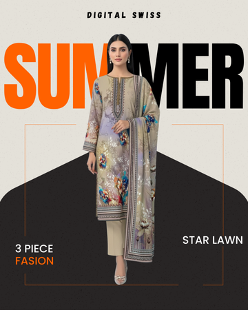 Digital Swiss by Star Lawn PK D#30022 Suit