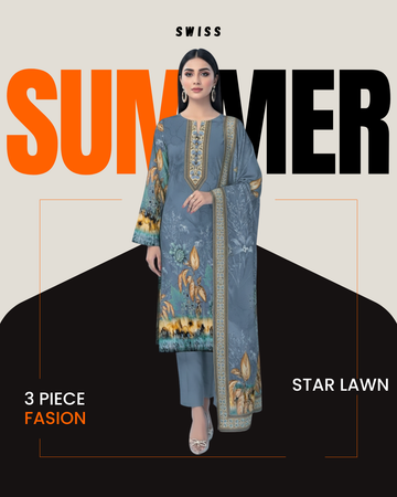 Digital Swiss by Star Lawn PK D#30052 Suit
