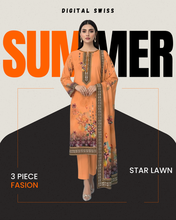 Digital Swiss by Star Lawn PK D#30033 Suit