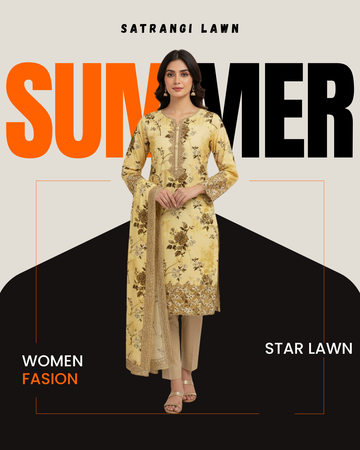 Premium Satrangi Lawn Single D#504