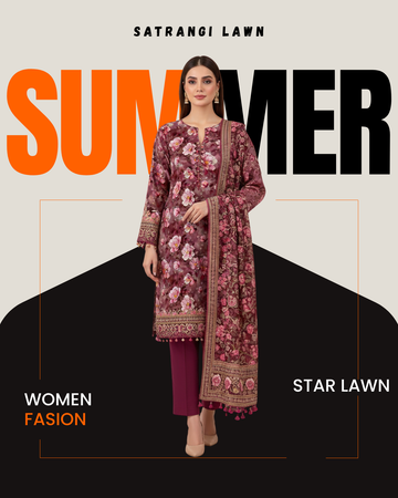 Premium Satrangi Lawn Single D#514