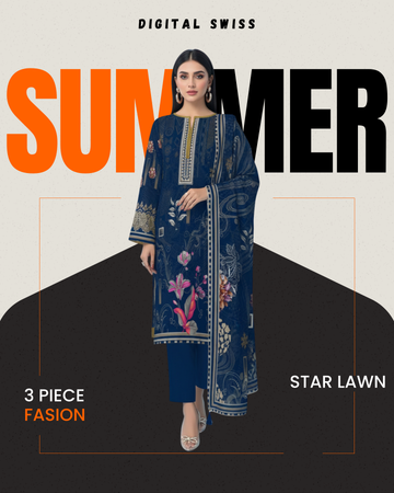 Digital Swiss by Star Lawn PK D#30024 Suit