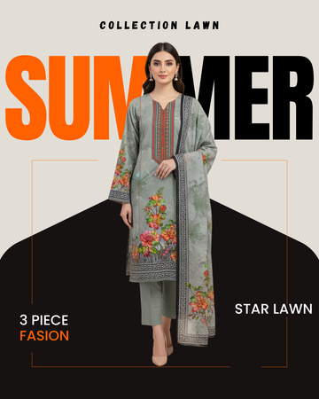 Collection Lawn by Star Lawn PK D#10064 Suit