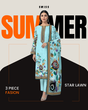 Digital Swiss by Star Lawn PK D#30045 Suit