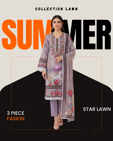 Collection Lawn by Star Lawn PK D#10075 Suit