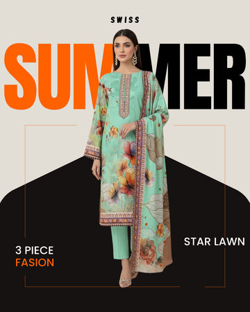 Digital Swiss by Star Lawn PK D#30055 Suit