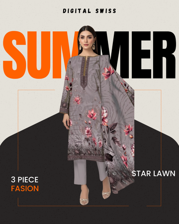 Digital Swiss by Star Lawn PK D#30025 Suit