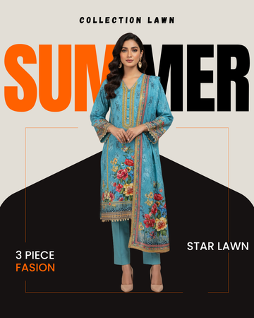 Collection Lawn by Star Lawn PK D#10056 Suit