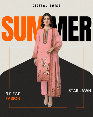 Digital Swiss by Star Lawn PK D#30036 Suit