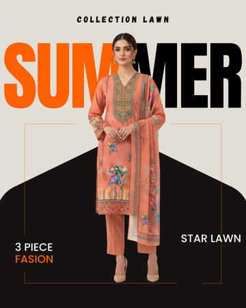 Collection Lawn by Star Lawn PK D#10076 Suit