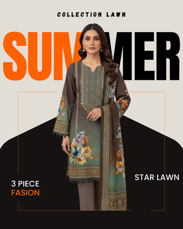 Collection Lawn by Star Lawn PK D#10066 Suit