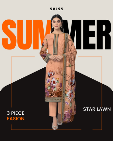 Digital Swiss by Star Lawn PK D#30056 Suit