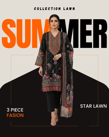 Collection Lawn by Star Lawn PK D#10068 Suit