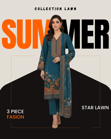 Collection Lawn by Star Lawn PK D#10077 Suit