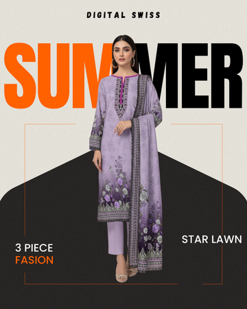 Digital Swiss by Star Lawn PK D#30037 Suit