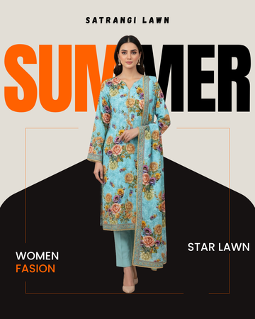 Premium Satrangi Lawn Single D#507