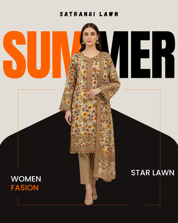 Premium Satrangi Lawn Single D#517