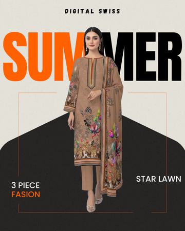 Digital Swiss by Star Lawn PK D#30038 Suit