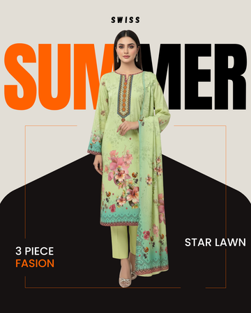 Digital Swiss by Star Lawn PK D#30059 Suit