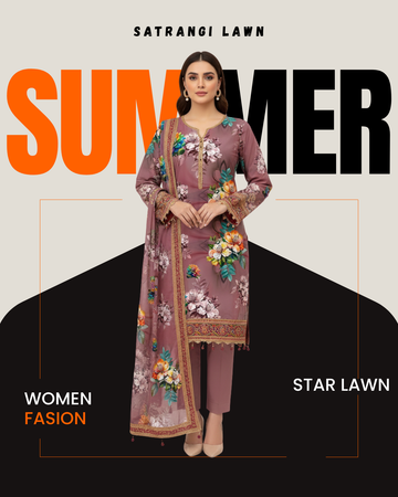 Premium Satrangi Lawn Single D#508