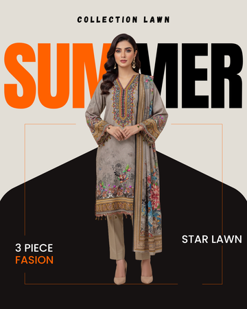 Collection Lawn by Star Lawn PK D#10078 Suit