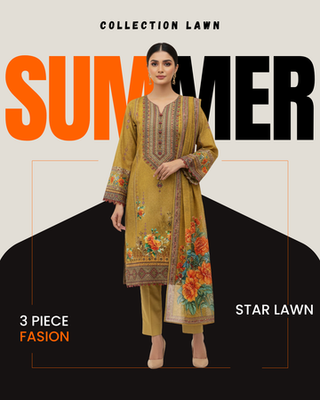 Collection Lawn  by Star Lawn PK D#10052 Suit