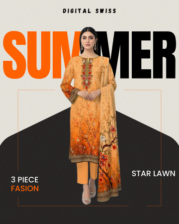 Digital Swiss by Star Lawn PK D#30029 Suit