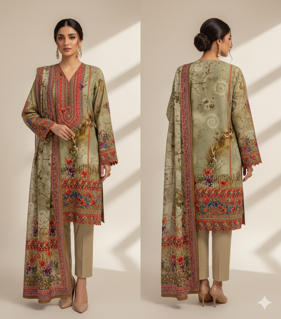 Collection Lawn by Star Lawn PK D#10057 Suit