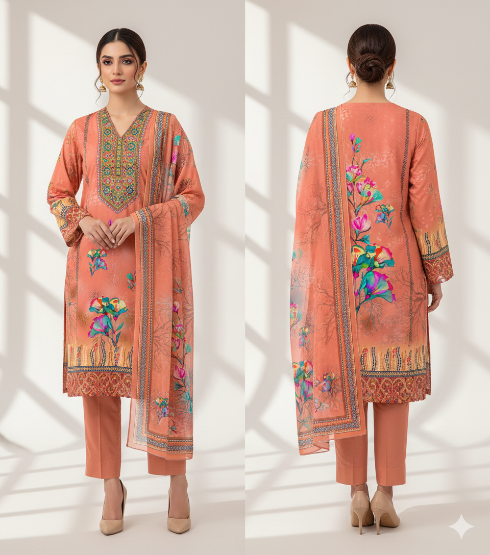 Collection Lawn by Star Lawn PK D#10076 Suit