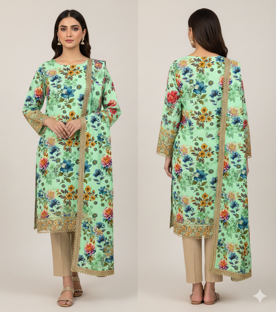 Premium Satrangi Lawn Single D#502