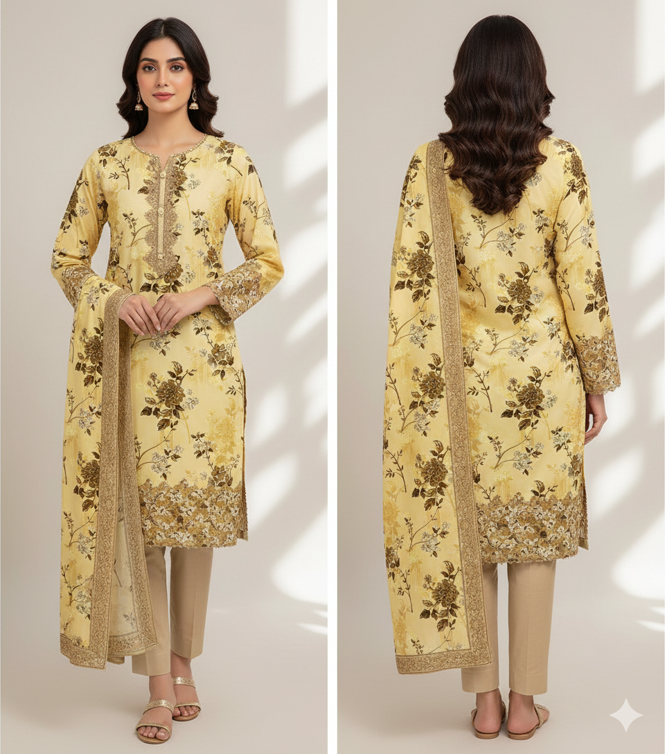 Premium Satrangi Lawn Single D#504