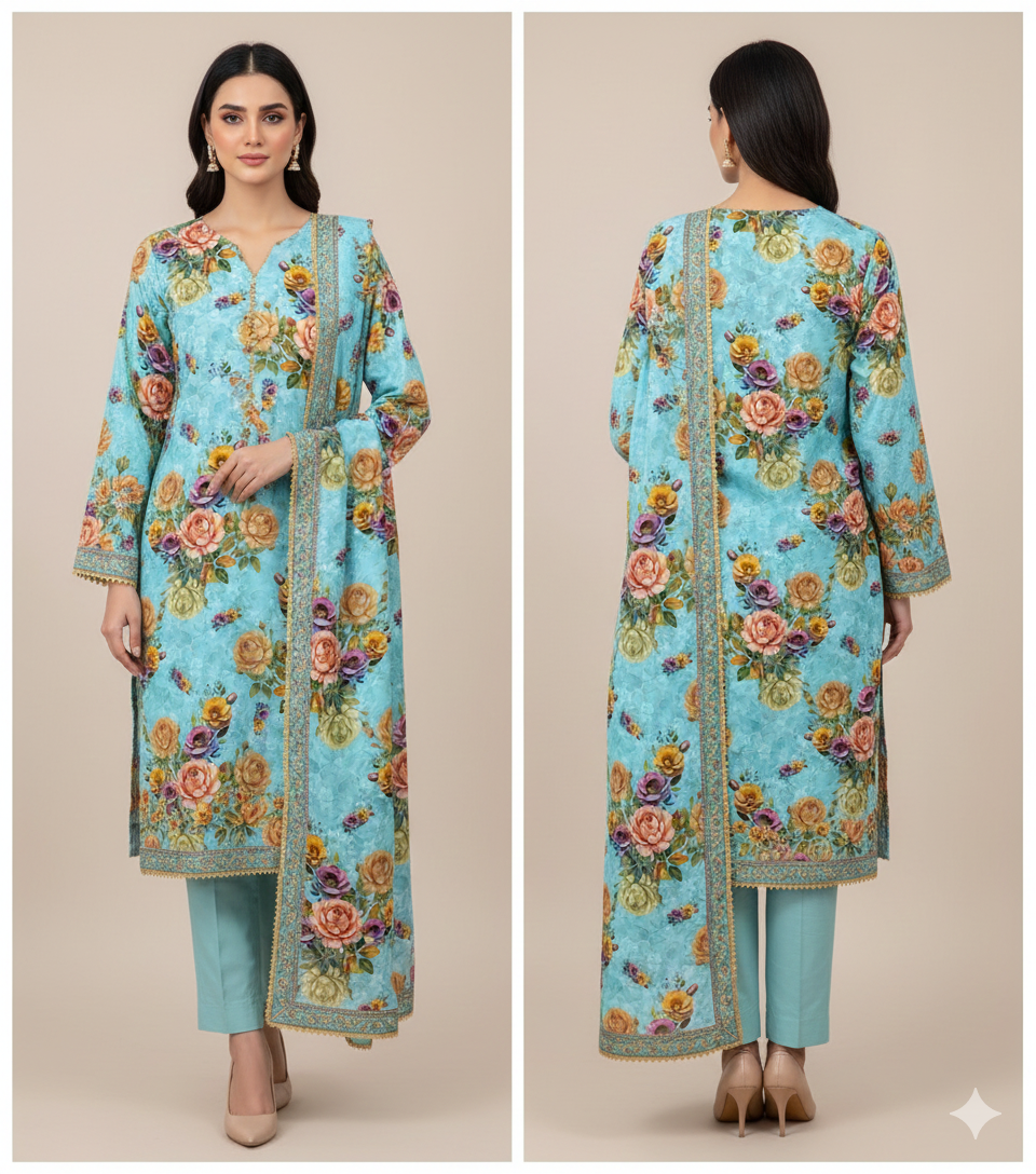 Premium Satrangi Lawn Single D#507