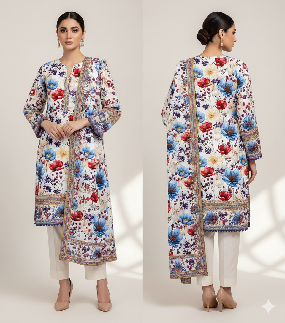 Premium Satrangi Lawn Single D#513