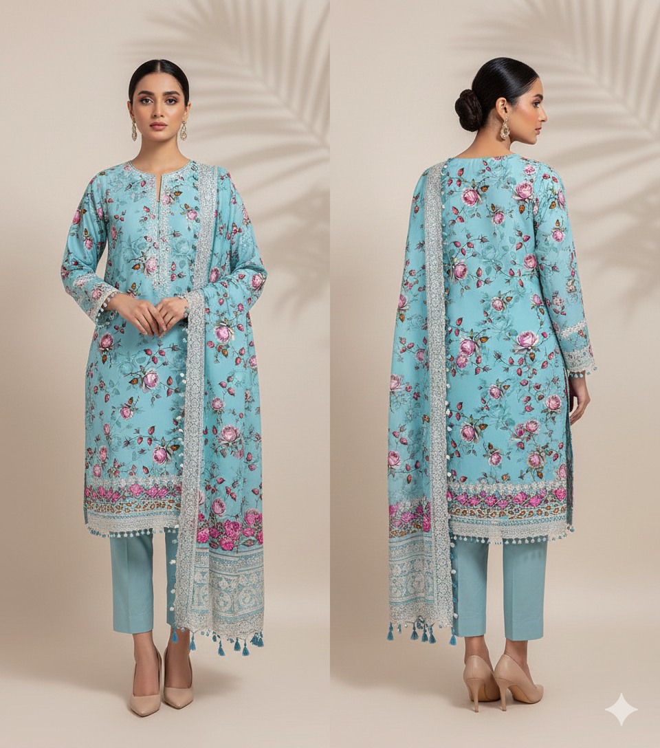 Premium Satrangi Lawn Single D#516
