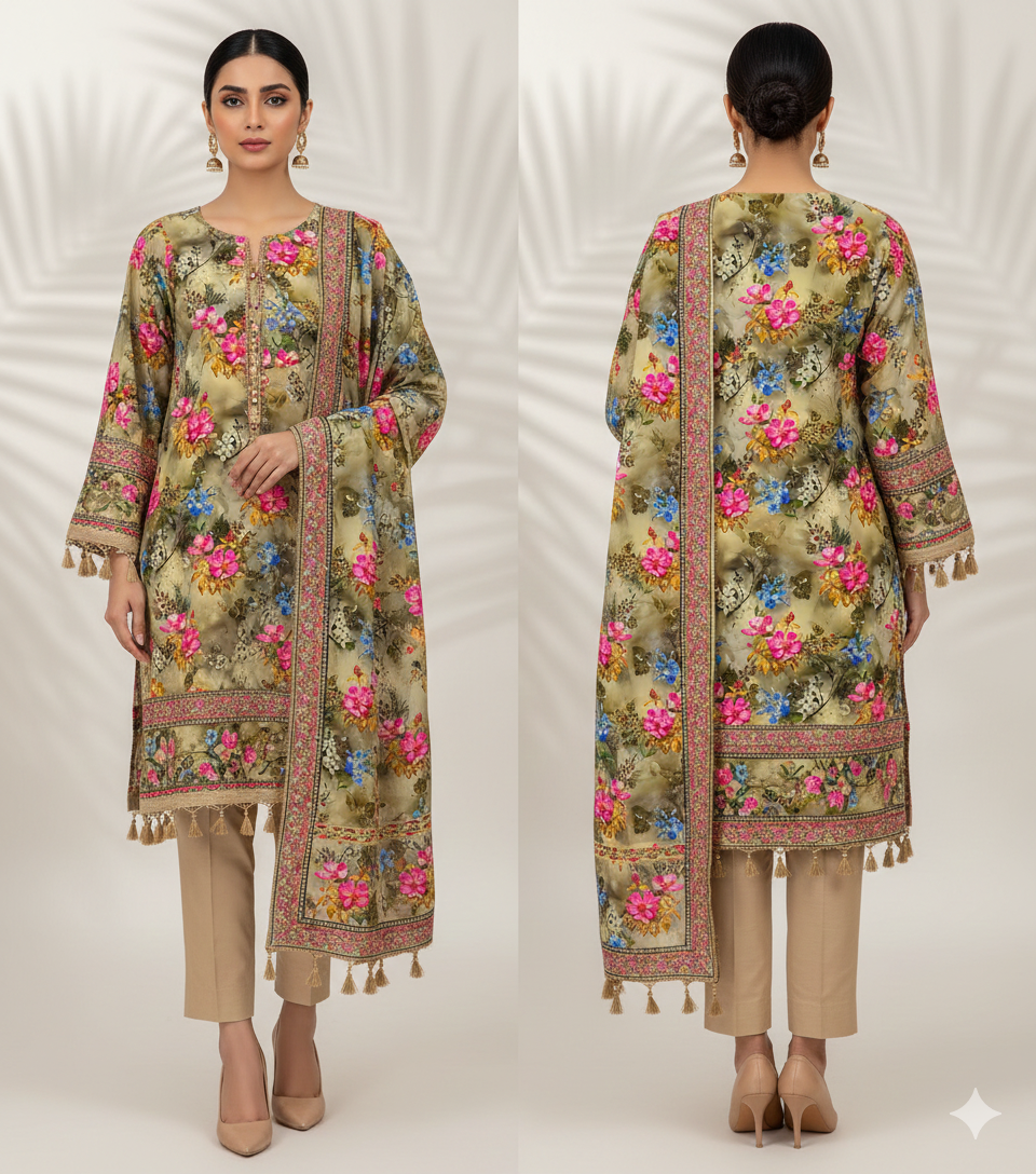 Premium Satrangi Lawn Single D#520
