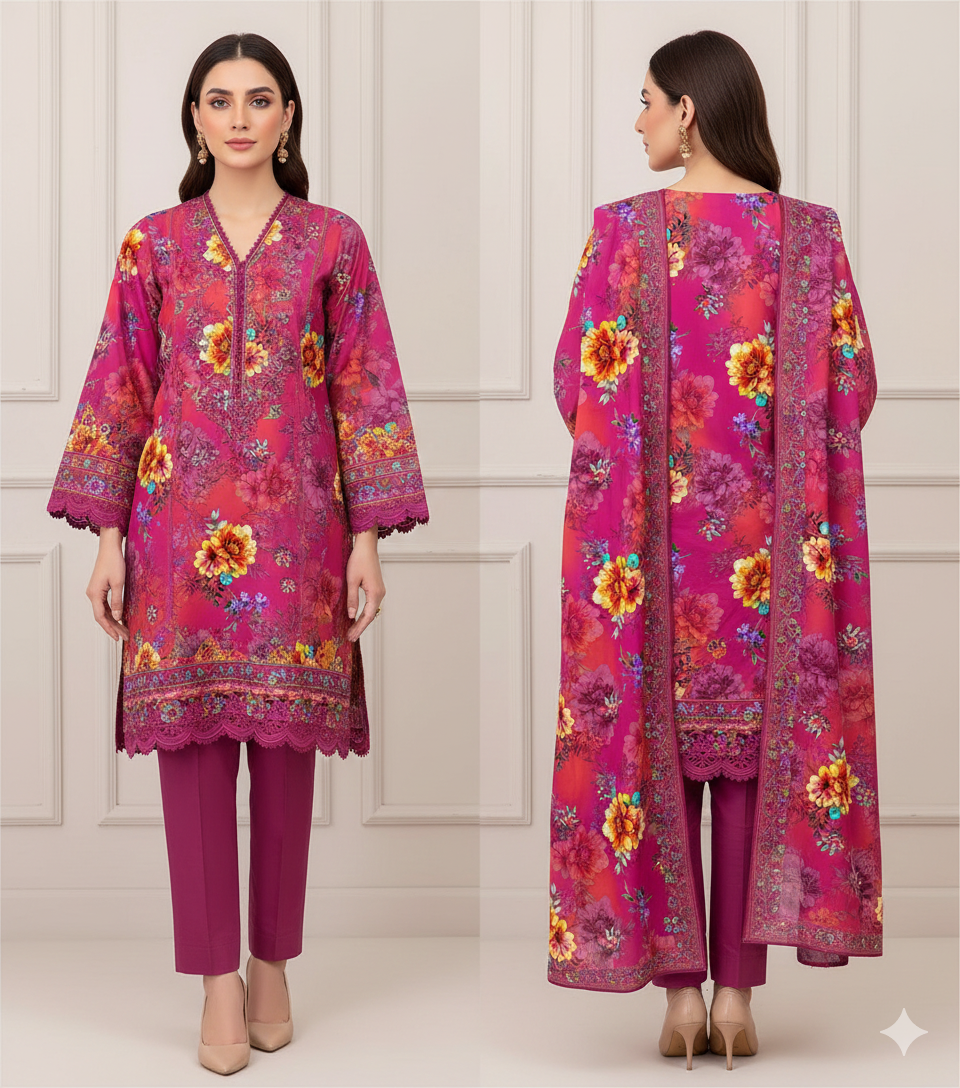 Premium Satrangi Lawn Single D#557