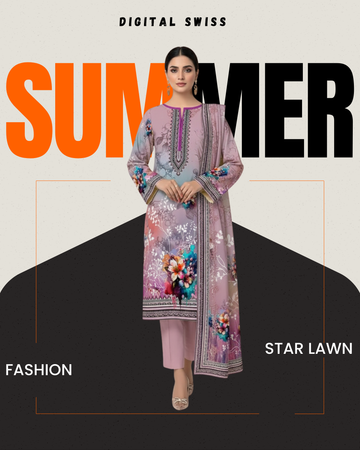 Digital Swiss by Star Lawn PK D#30001 Suit