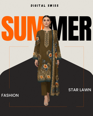 Digital Swiss by Star Lawn PK D#30010 Suit