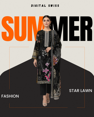Digital Swiss by Star Lawn PK D#30004 Suit